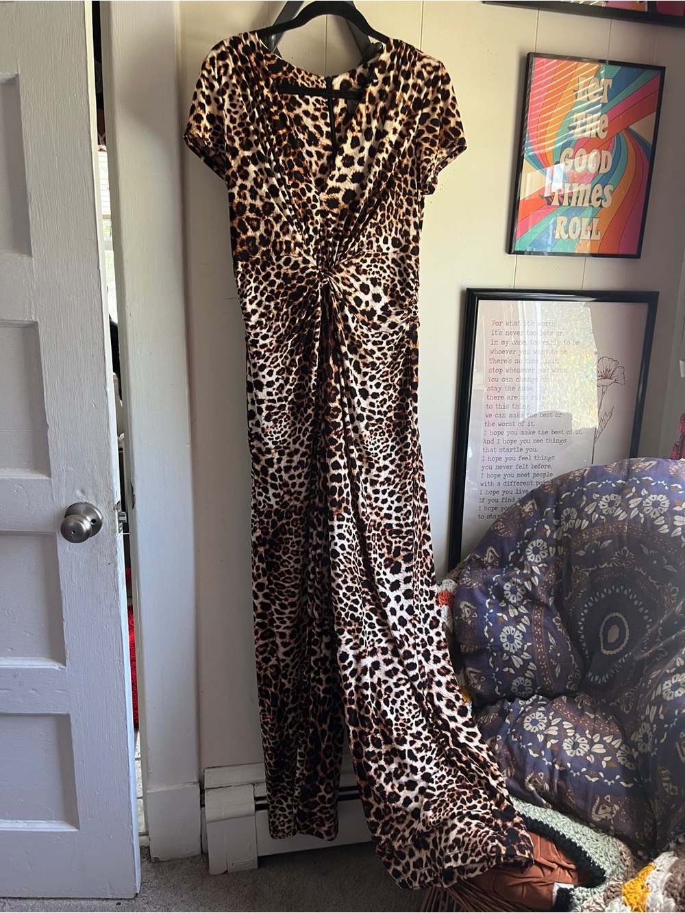 Vince Camuto Leopard Print Jumpsuit - Brown & Black
